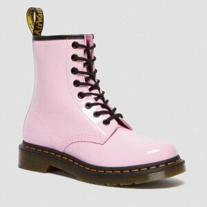 Dr. Martens Women's Pale Pink 1460 Leather Lace Up Ankle Moto Boot Size 7